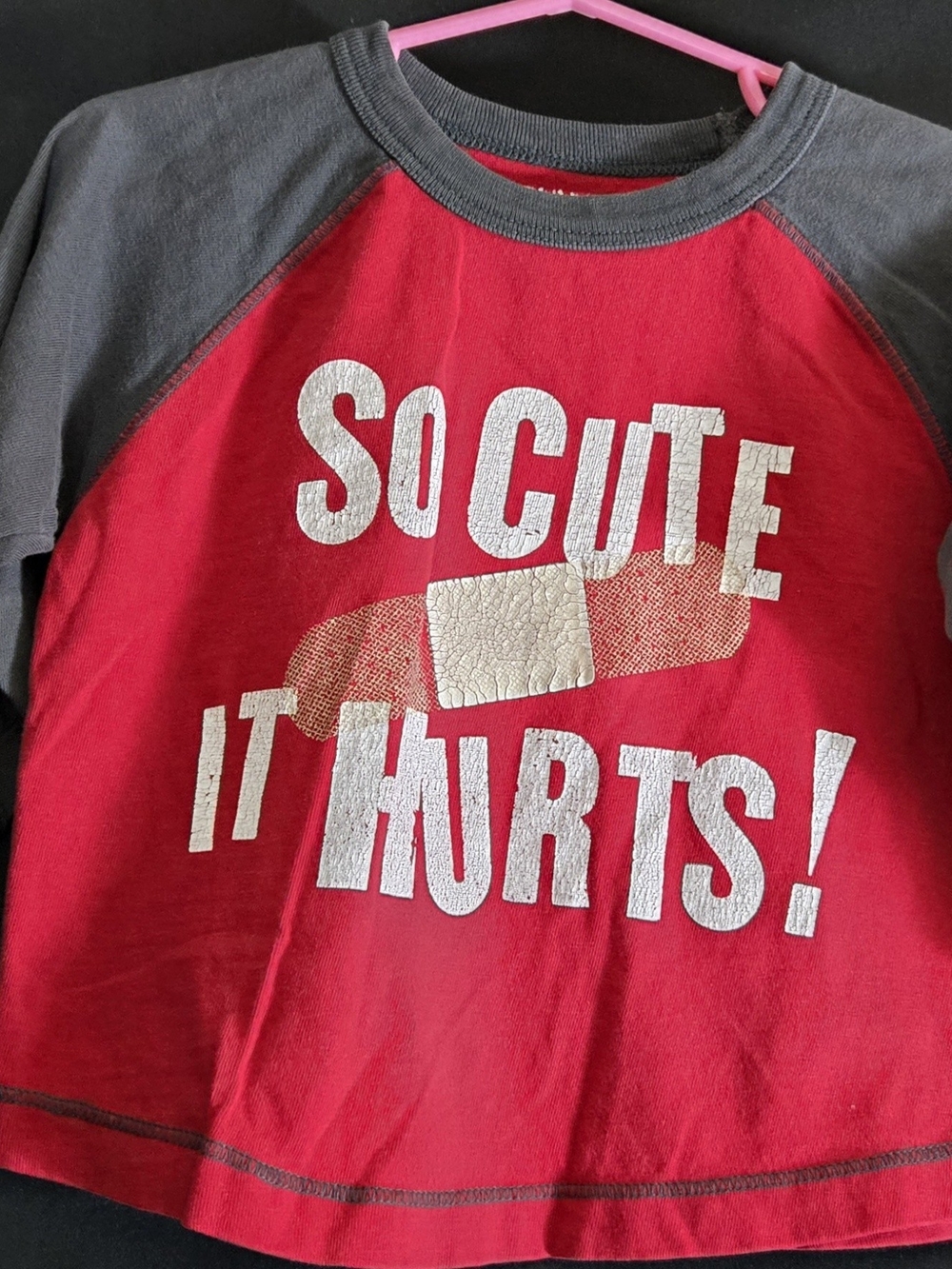 Kids Old Navy Graphic Tee - Red and Gray "So Cute It Hurts" #646